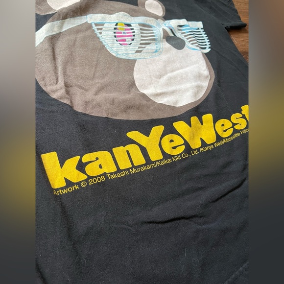 Kanye West Graduation Tour 2008 Takashi Murakami Bear Rap/Hip Hop Tee Tultex SM - Picture 3 of 7